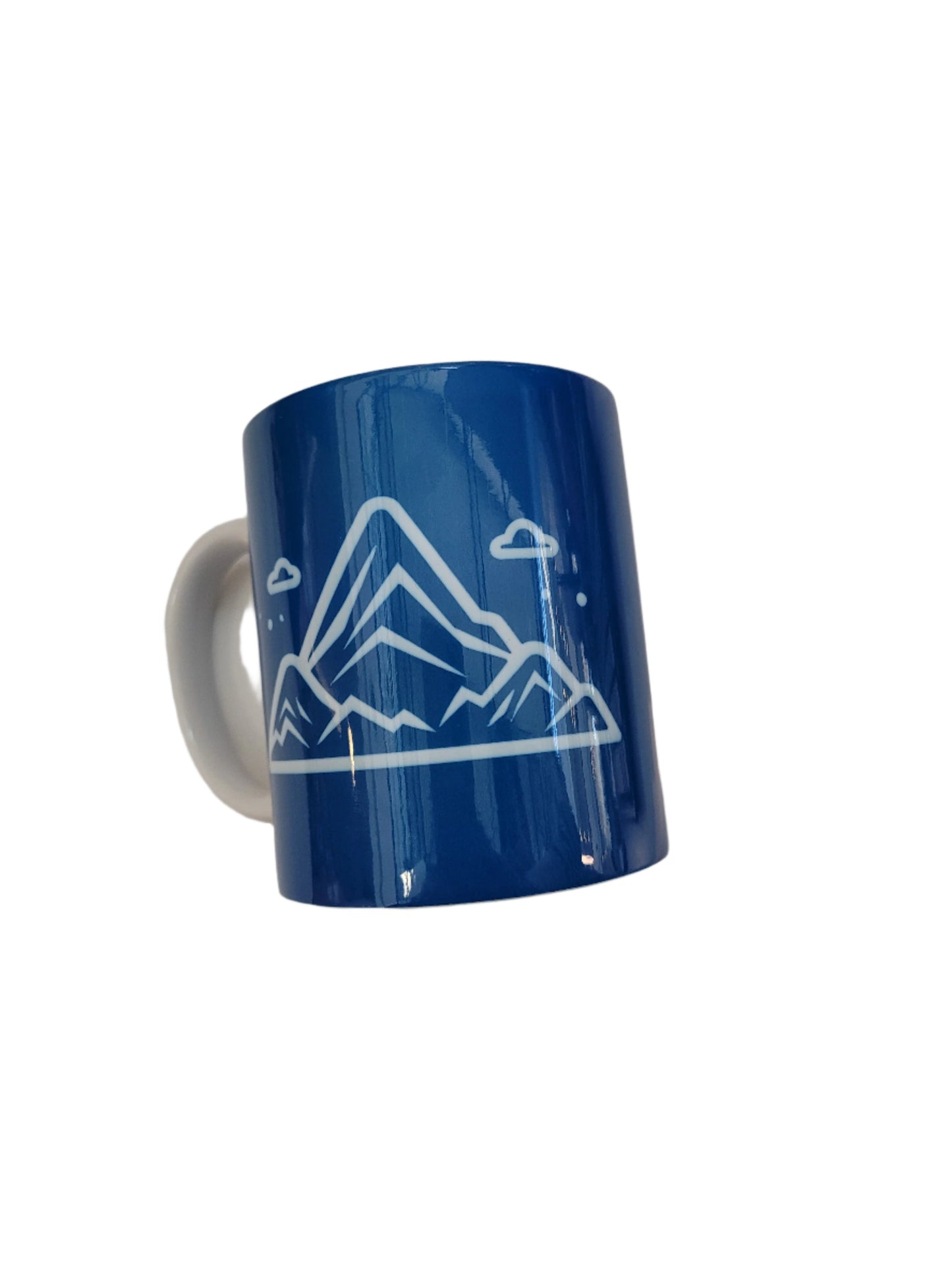 Blue Mug with Mountain Design