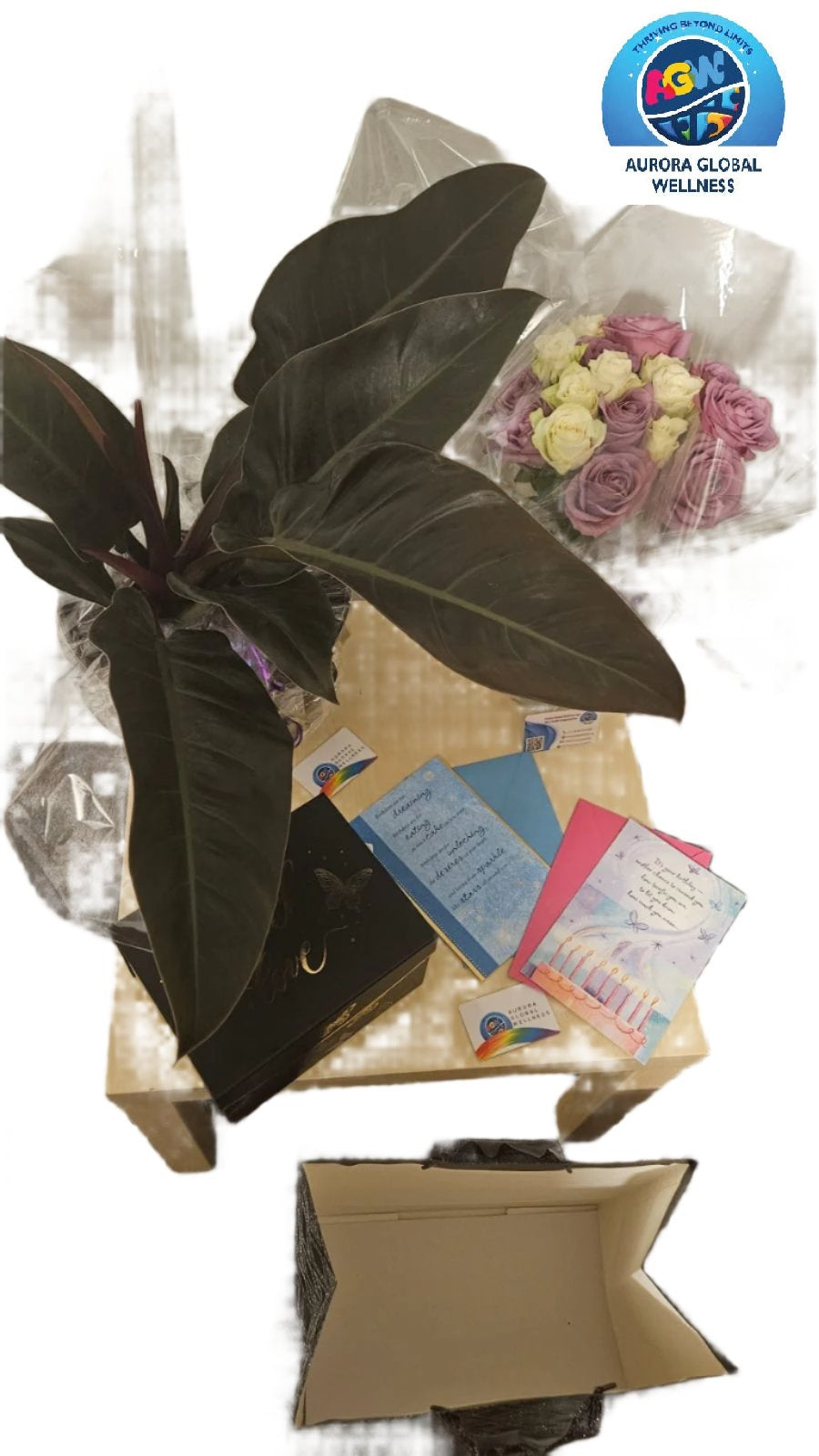 Special Gift Bundle - Luxury Pot, Rose Bouquet, Personalized Mugs, and Birthday Card